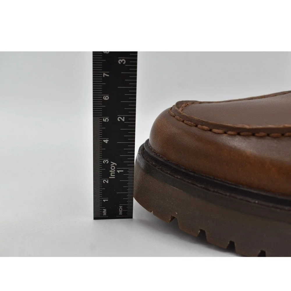 Sperry 2 Eye Women Size 8.5 Brown Leather Lug Slip On Boat Shoes Coquette Preppy